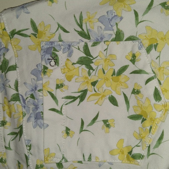 Calvin Klein White Yellow Tropic Floral Skinny Ankle Jeans Pants Mid Rise Size 6 - Picture 8 of 16